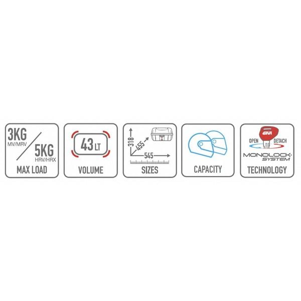 Thùng sau Givi E43 Mulebox 43L