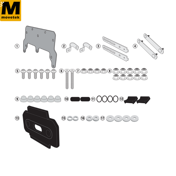 Bộ kit gắn hộp đồ nghề Givi TL1146KIT cho nhiều dòng xe