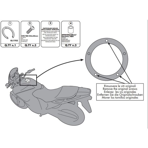 Ngàm túi bình xăng tanklock Givi BF01
