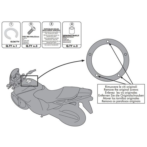 Ngàm túi bình xăng tanklock Givi BF20