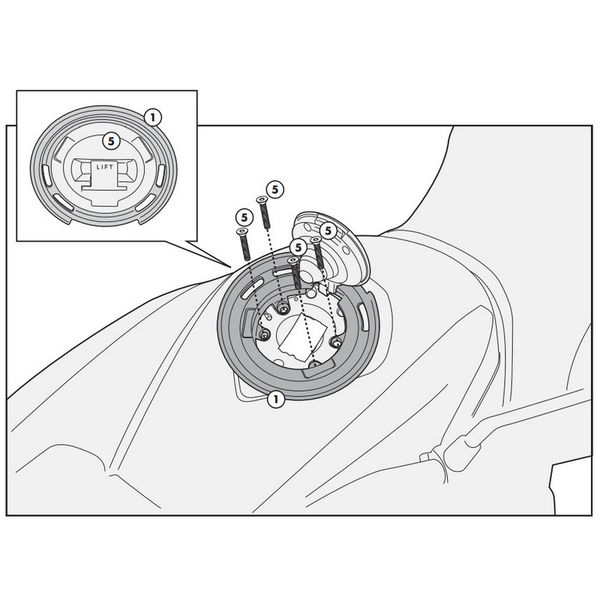 Ngàm túi bình xăng tanklock Givi BF22