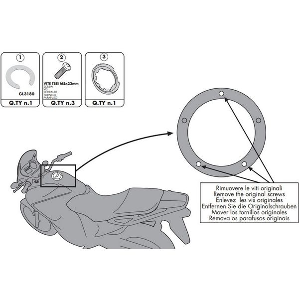 Ngàm túi bình xăng tanklock Givi BF26
