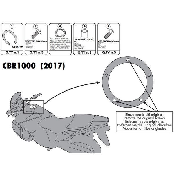 Ngàm túi bình xăng tanklock Givi BF30