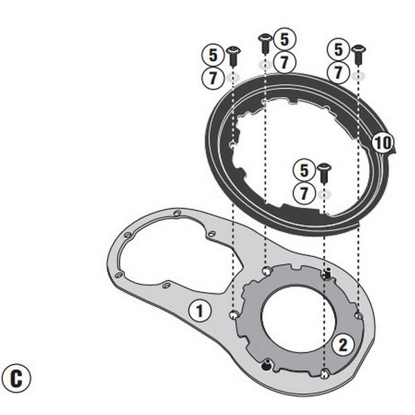 Ngàm túi bình xăng tanklock Givi BF36