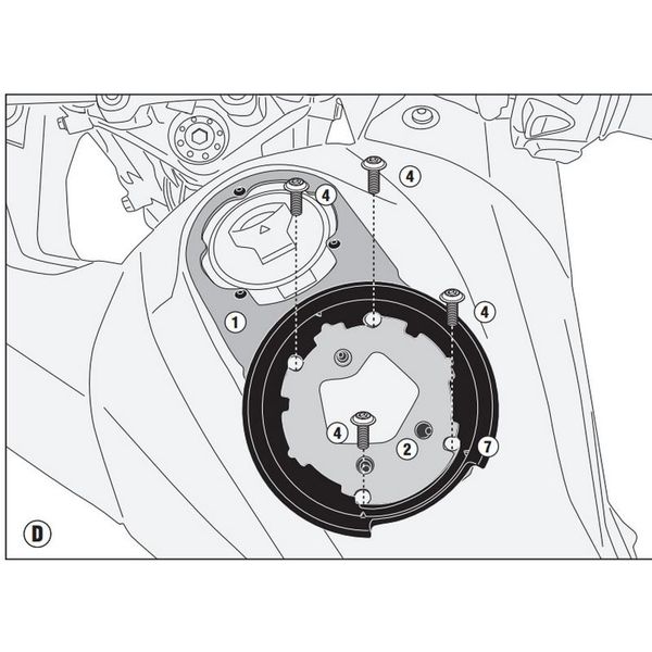 Ngàm túi bình xăng tanklock Givi BF44