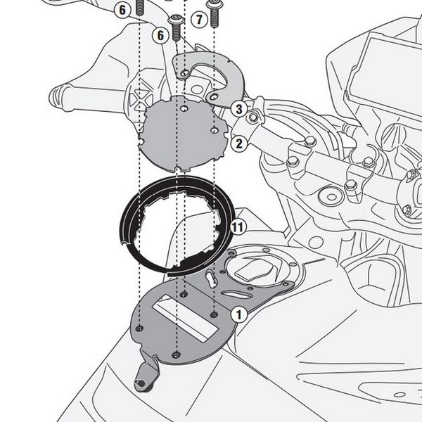 Ngàm túi bình xăng tanklock Givi BF51
