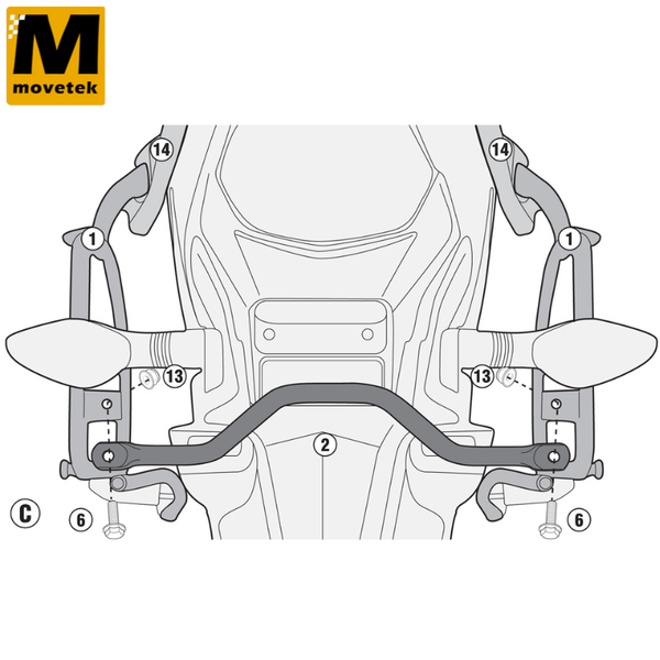 Khung hông Givi PL1142 Honda CB125F 15-20