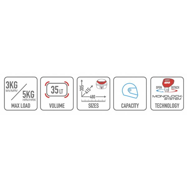 Thùng sau Givi E350 Flow II 35L