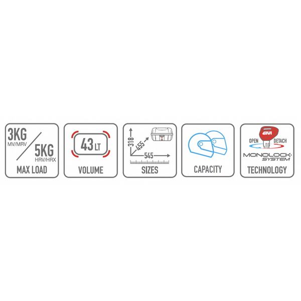 Thùng sau Givi E43 ADV Mulebox 43L