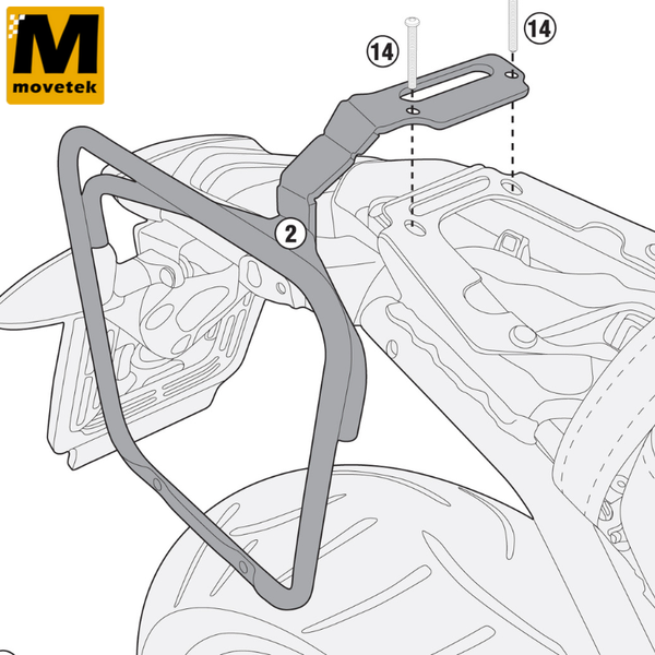 Khung hông gắn túi Givi TMT5115 cho túi MT501S Metro-T bên phải BMW R nineT 14-15