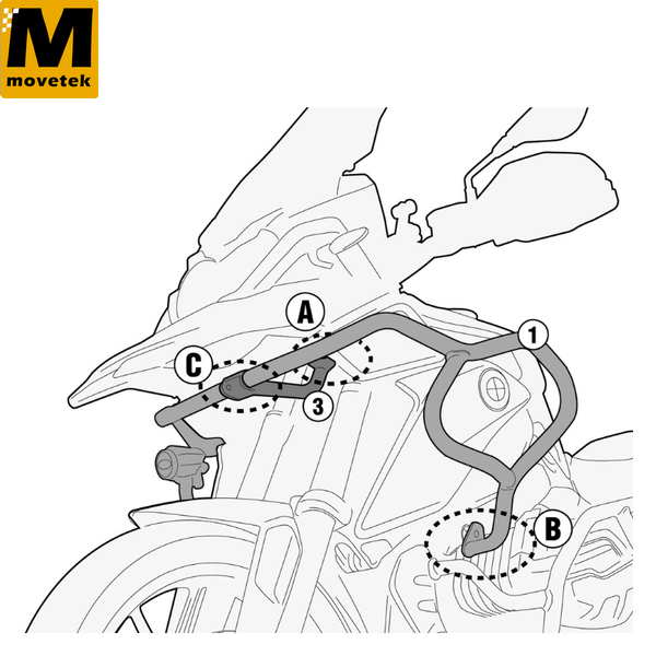 Khung bảo vệ động cơ Givi TNH5124 BMW R1200GS 17-18, R1250GS 19-20