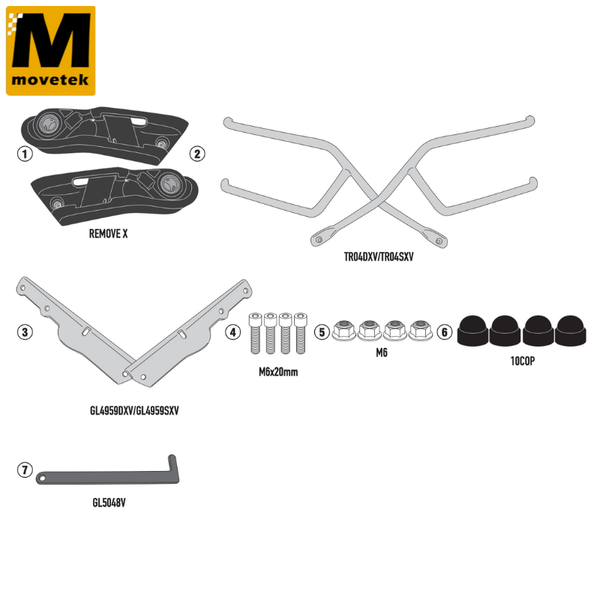 Khung hông gắn túi nhả nhanh Givi REMOVE-X TR2159 Yamaha Tracer 9 GT 21-22