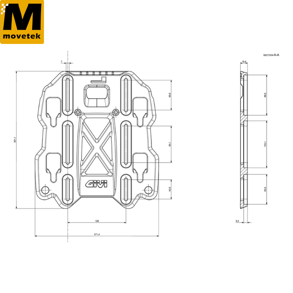 Bộ kit Givi ZGRT709FS gắn túi Givi GRT709