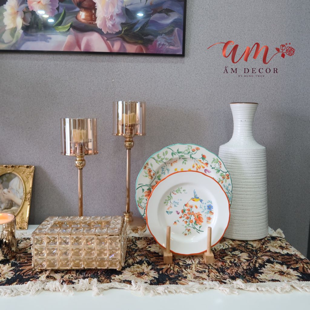 ĐĨA TRÀ CHIỀU VINTAGE HỌA TIẾT MÙA XUÂN