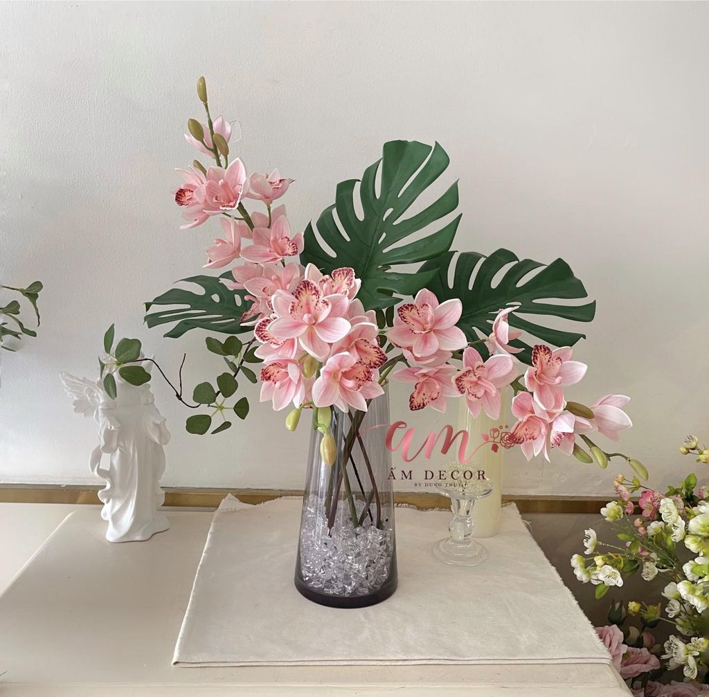 ZIANCA ORCHID FLORA VASE GLASS