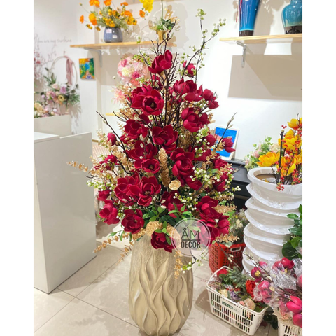  BÌNH HOA MỘC LAN ĐỎ TÂN NIÊN 