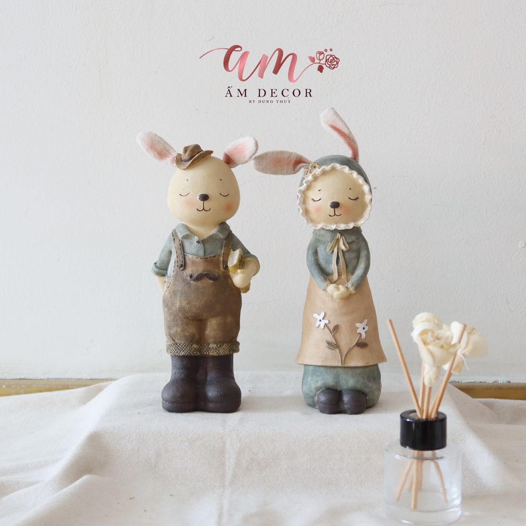 SET TƯỢNG THỎ FARMER VLLAGES DÉCOR