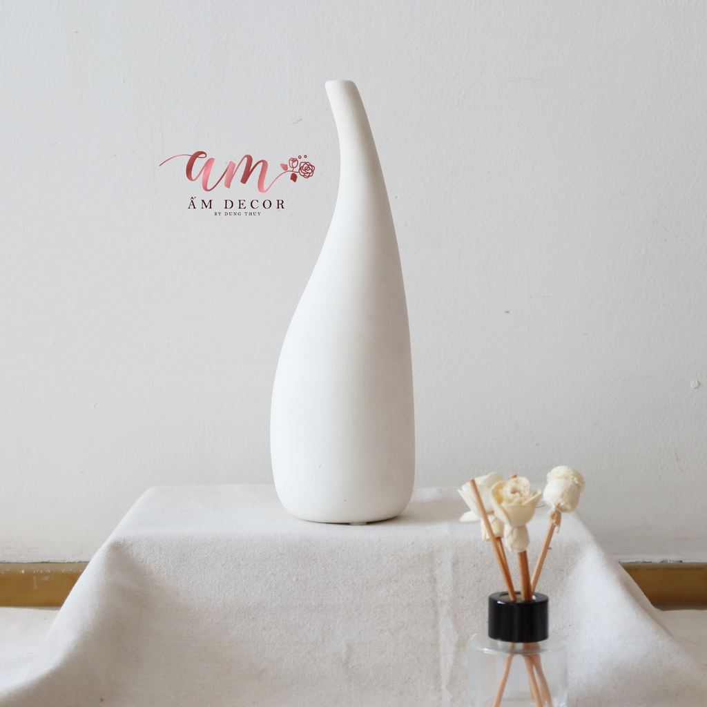 BÌNH GỐM CONG NHẬT DECOR