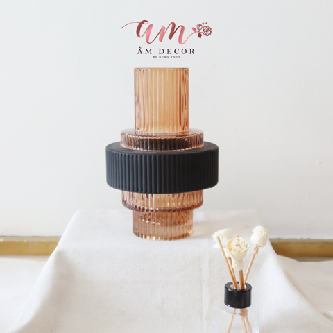  Bình Hoa Thủy Tinh Nâu Phủ Size Nhỏ 