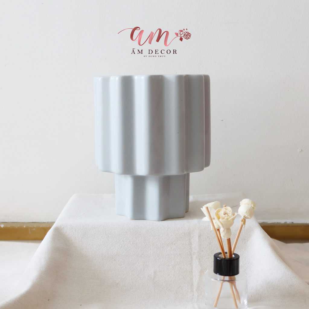 BÌNH GỐM CHÂN THẤP LƯỢN SÓNG