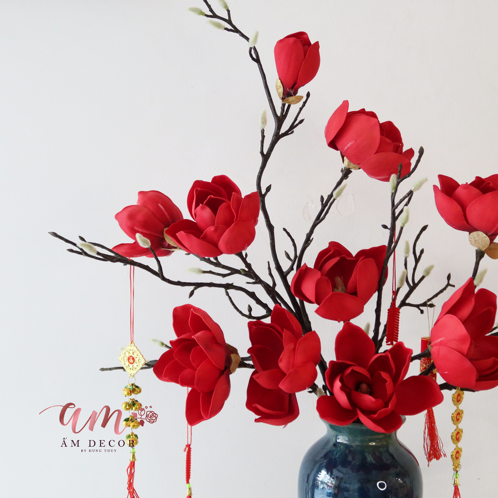 ZBÌNH HOA MỘC LAN ĐỎ TRƯỜNG XUÂN