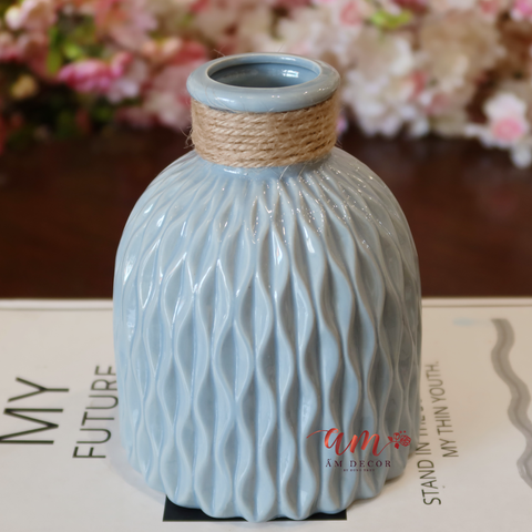  Bình Gốm Dây Gai Xanh Dương 