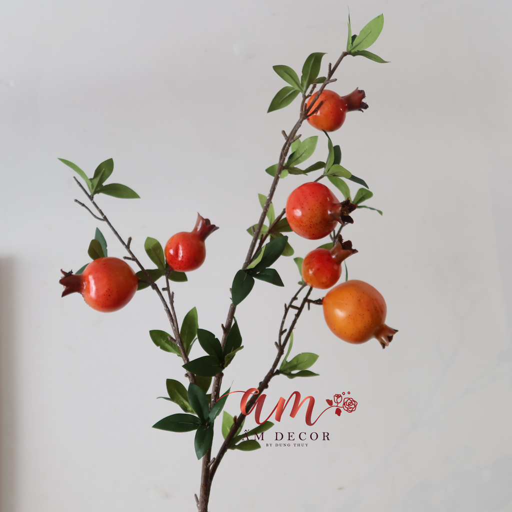 CÀNH QUẢ LỰU ĐỎ CAM