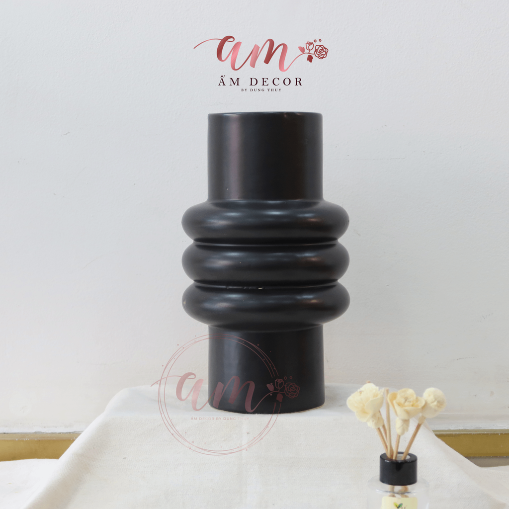 BÌNH GỐM ĐEN TRẮNG DECOR