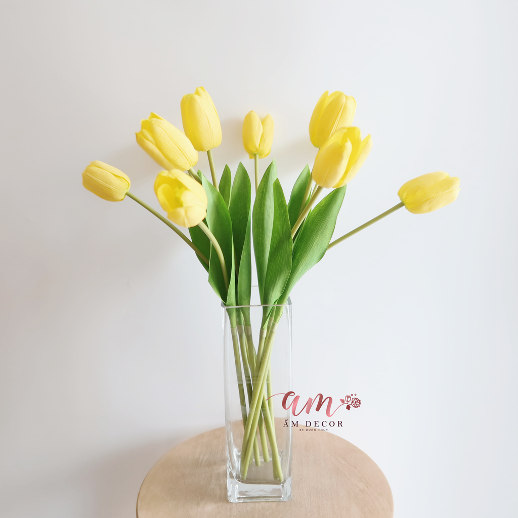 HOA TULIP RAFFIA (Vàng)