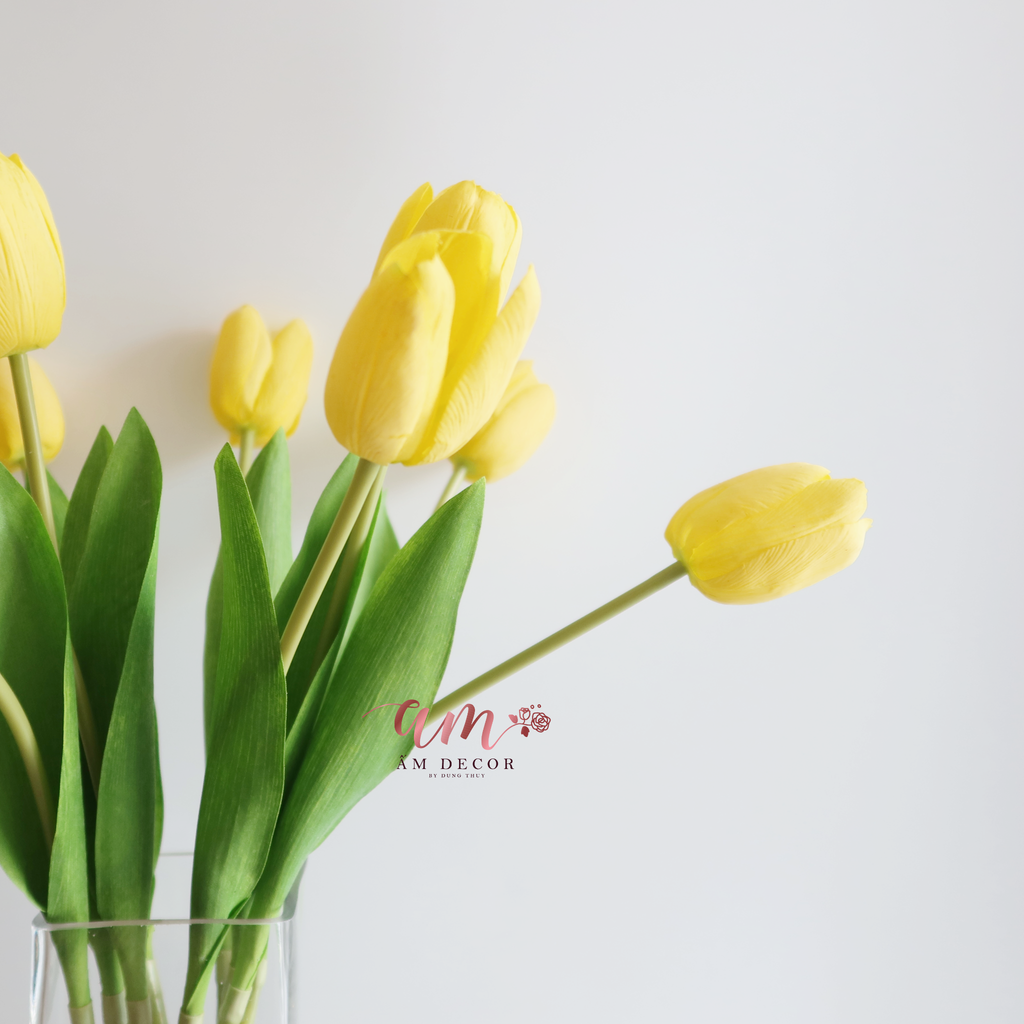 HOA TULIP RAFFIA (Vàng)