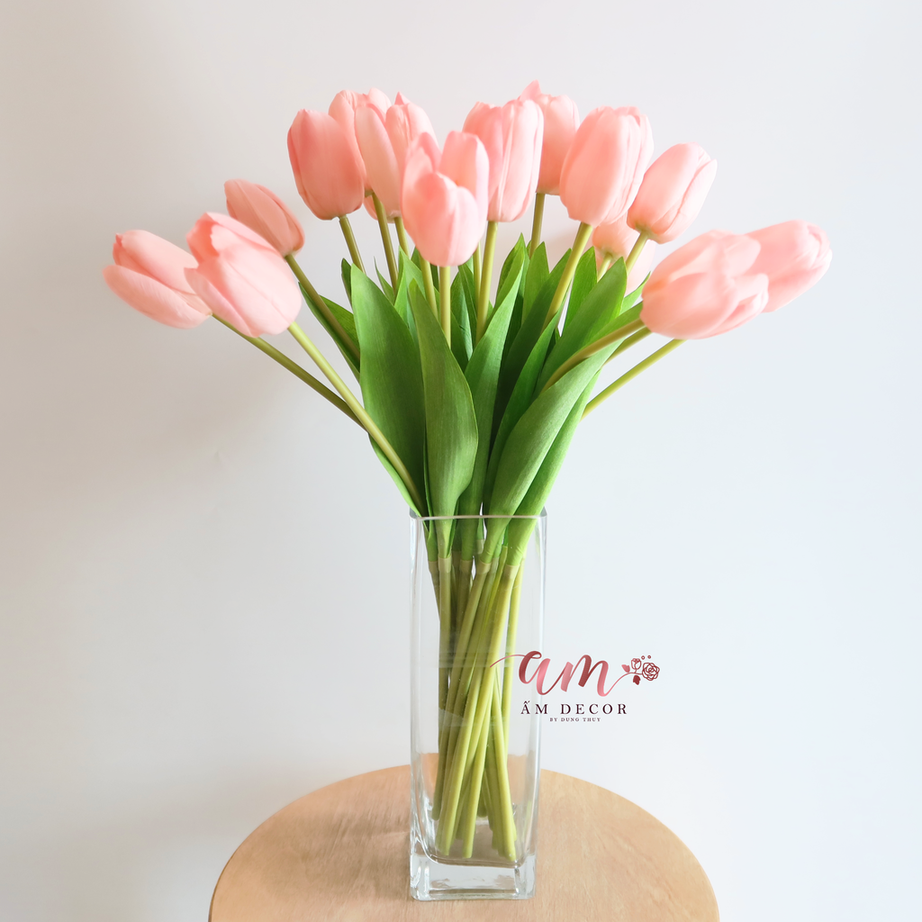 HOA TULIP RAFFIA (Hồng)