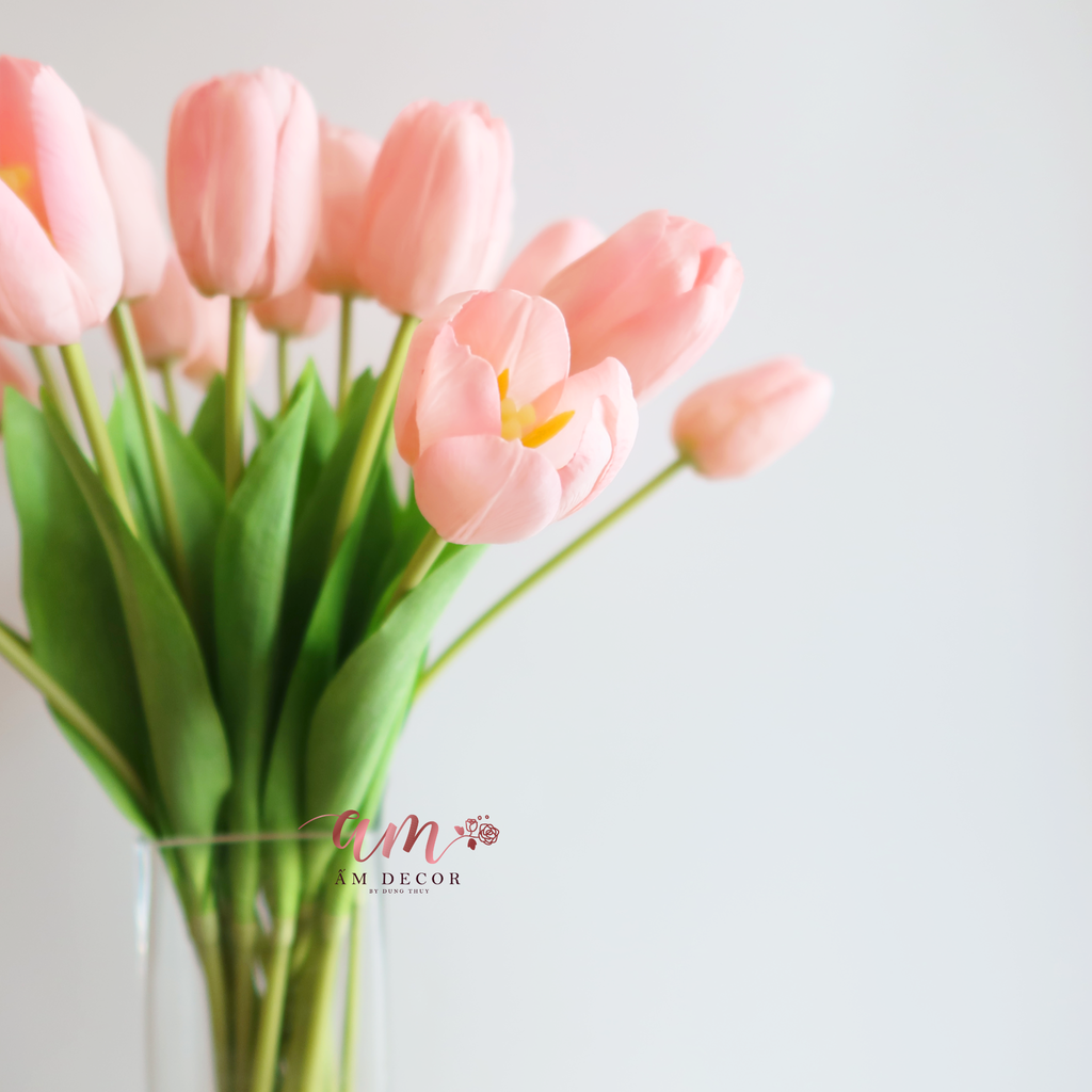 HOA TULIP RAFFIA (Hồng)