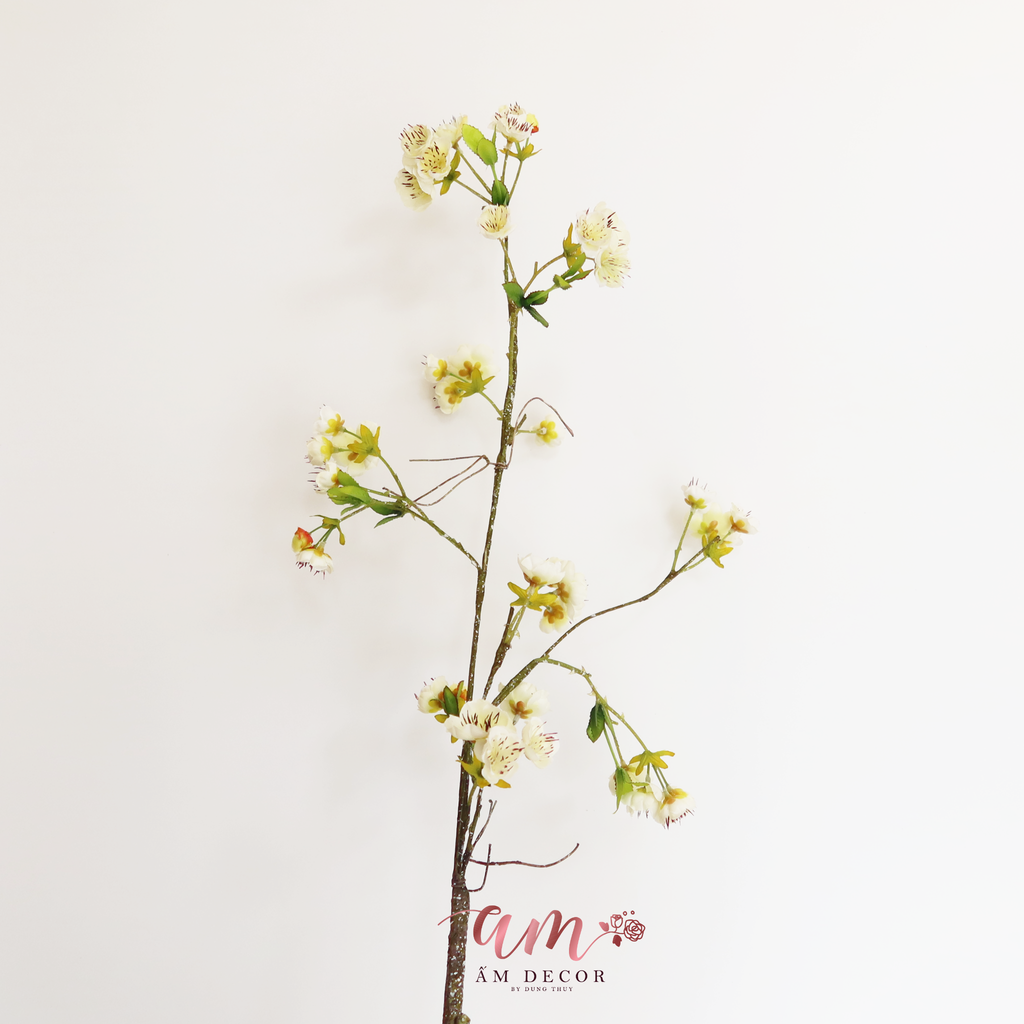 CÀNH HOA ĐÀO THÂN DẺO TRẮNG