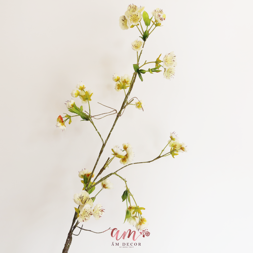 CÀNH HOA ĐÀO THÂN DẺO TRẮNG