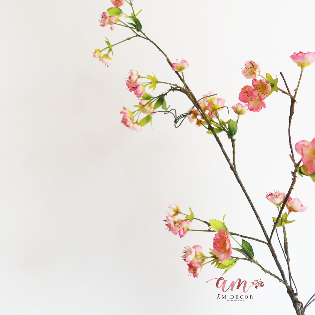 CÀNH HOA ĐÀO THÂN DẺO HỒNG