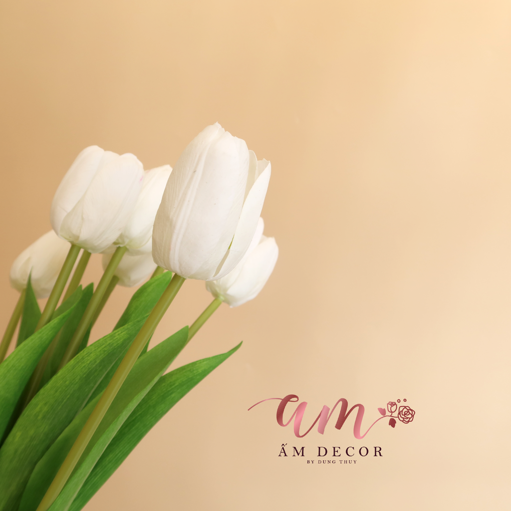 HOA TULIP RAFFIA (Trắng)