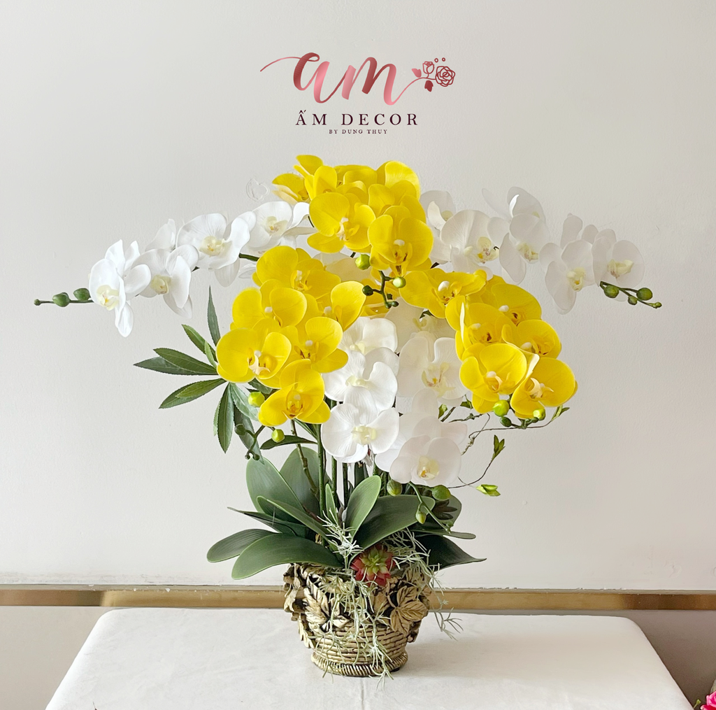 GOLD MIX ORCHID LEMON ARRANGEMENT