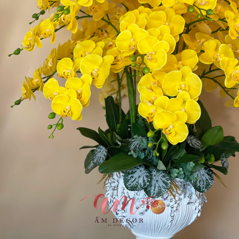  LEMON YELLOW ORCHID ARRANGEMENT 