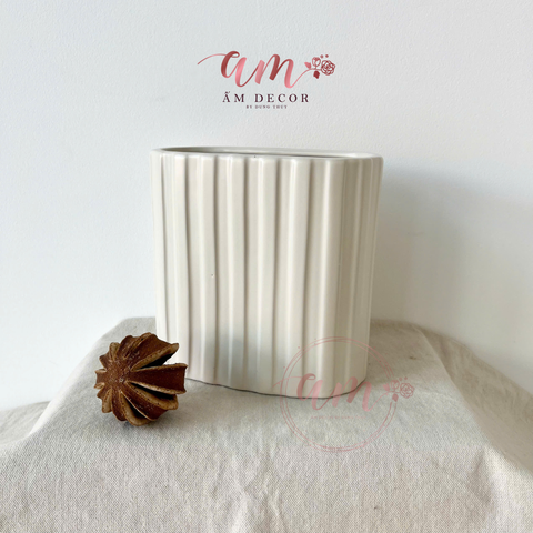  BÌNH GỐM VUÔNG SỌC DỌC SIZE NHỎ 