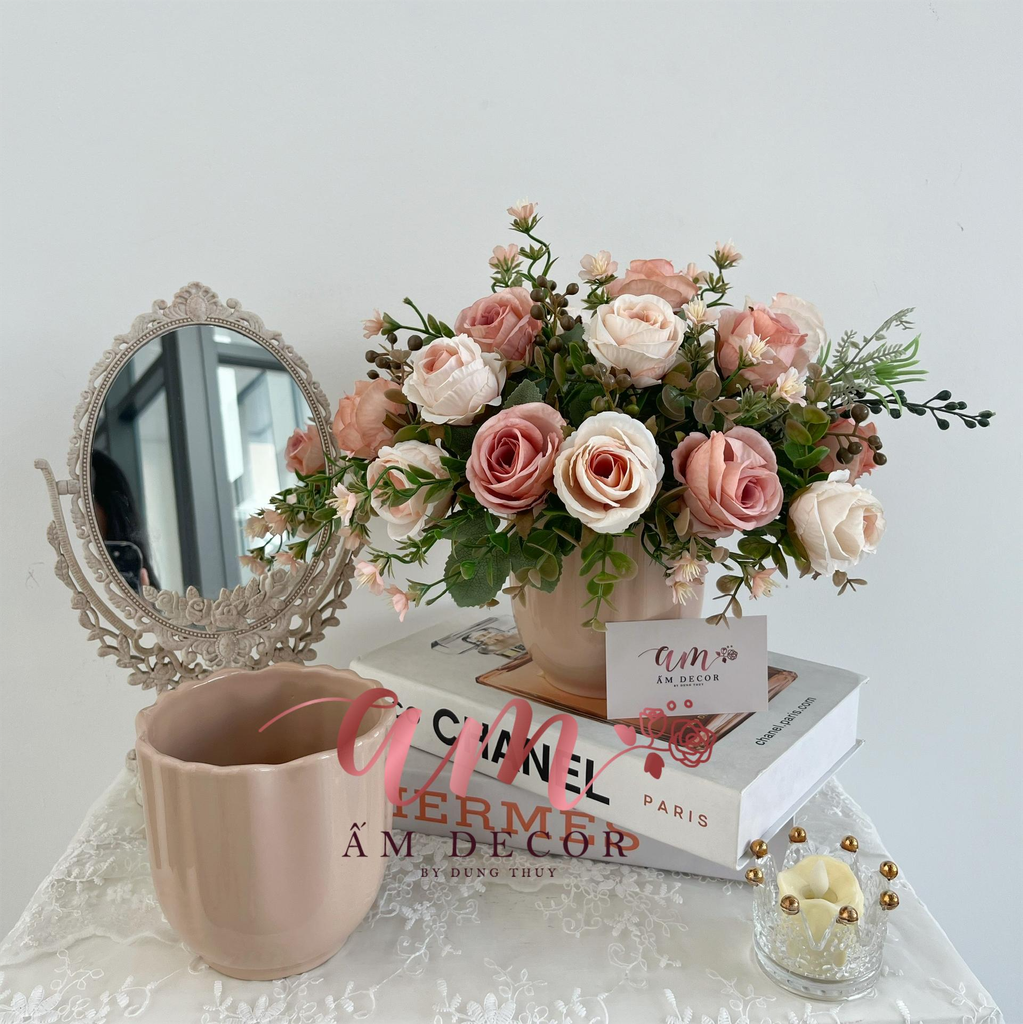 BÌNH HOA BLUSH ROSE MINI CLASSIC