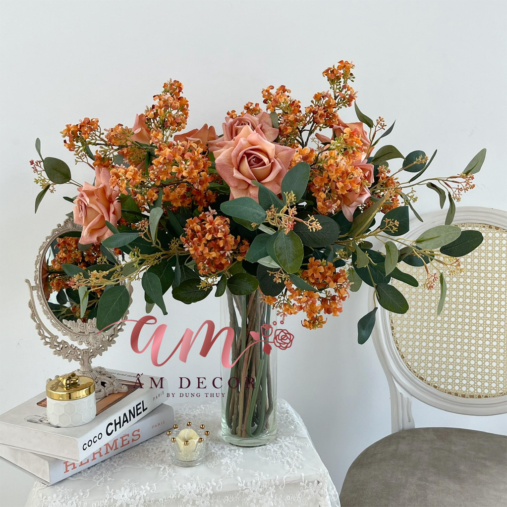 ZBÌNH HOA CLAY PETALS ROSE