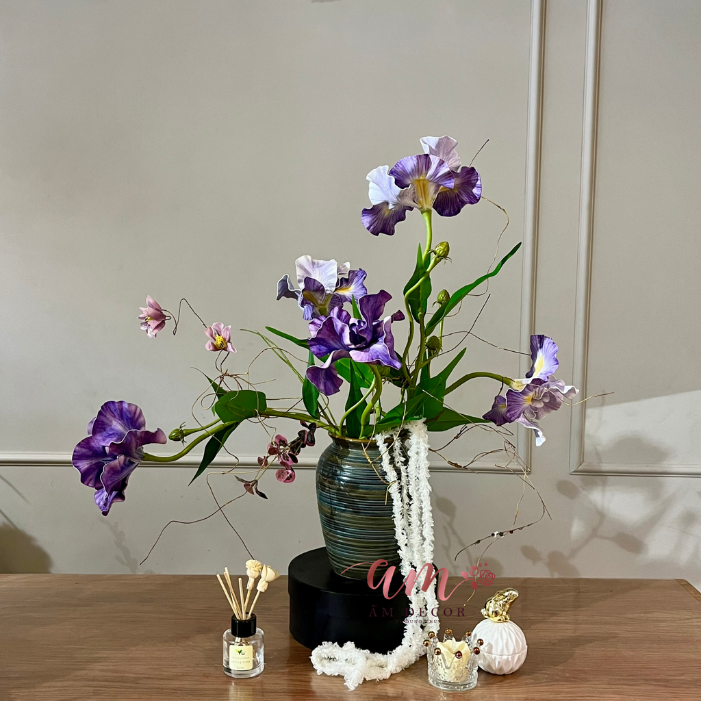 BÌNH HOA IRIS PURPLE FLORA