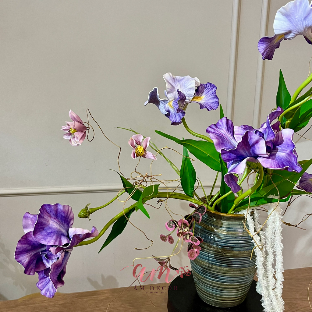 BÌNH HOA IRIS PURPLE FLORA