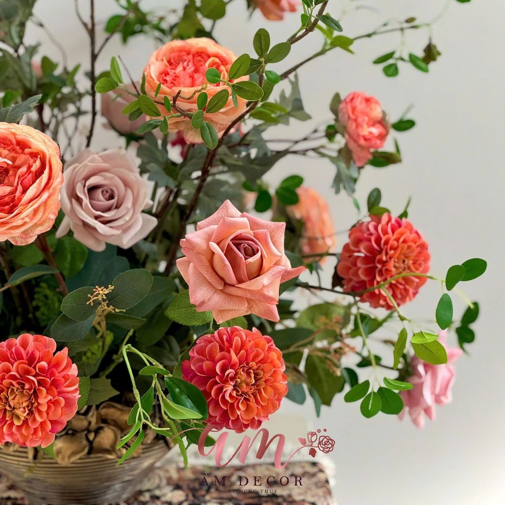 BÌNH HOA PEONY ROSIA AMBER