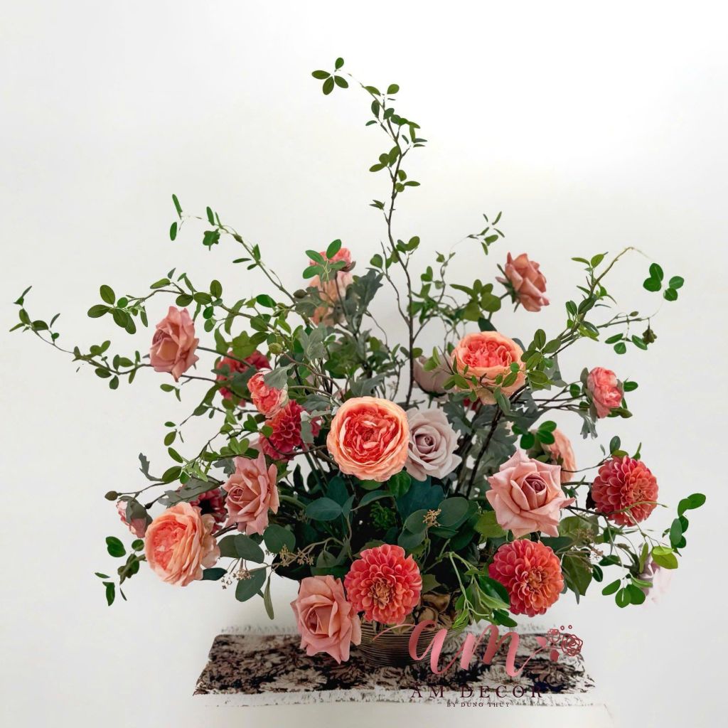 BÌNH HOA PEONY ROSIA AMBER