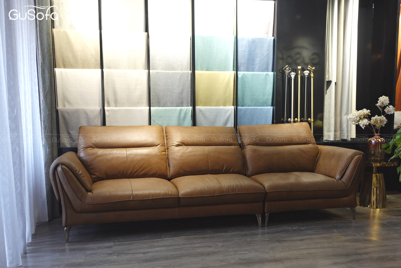  Ghế Sofa băng 4 chỗ GuTrend 2,8m Da bò Brazil 80% 