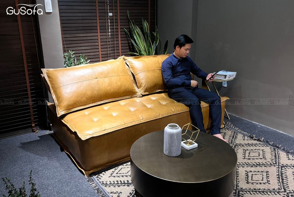 Set module Sofa Chất liệu 100% da bò mộc