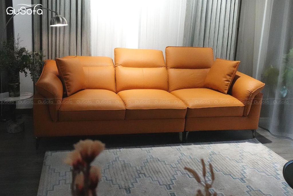 Ghế Sofa băng 4 chỗ Keva 2,5m Da bò Brazil bề mặt tiếp xúc