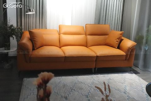 Ghế Sofa băng 4 chỗ Keva 2,5m Da bò Brazil bề mặt tiếp xúc