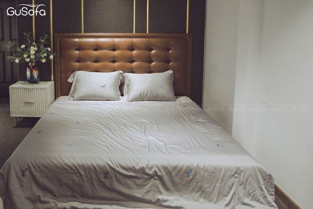 Giường BED04 1,8m x 2,0m bọc da tổng hợp Microfiber